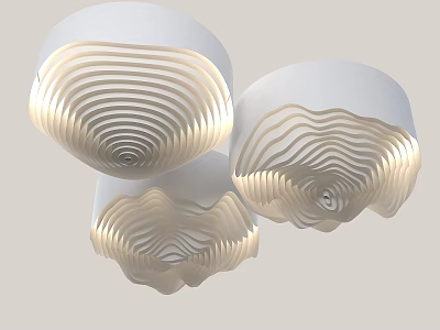 Modern White Ceiling Design With Wavy Patterns And Illuminated Features 3d model