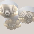 Modern White Ceiling Design With Wavy Patterns And Illuminated Features