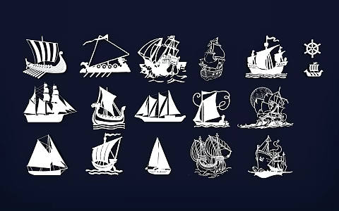 Ship Silhouette Sailing Ship Cruise Ship Passenger Ship Cargo Ship Illustration Line 3d model