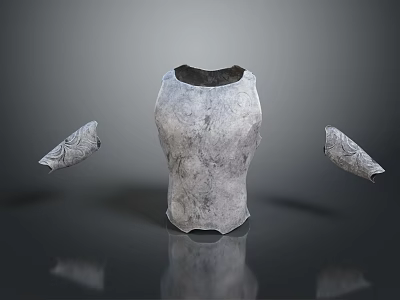 Textured Ceramic Vase With Decorative Scrolls For Home Living Essentials 3d model