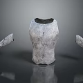 Textured Ceramic Vase With Decorative Scrolls For Home Living Essentials