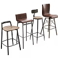 Stylish Bar Stools With Leather And Wooden Seats And Metal Legs In Various Designs