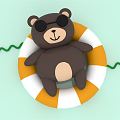 Modern toy animal bear 3d model