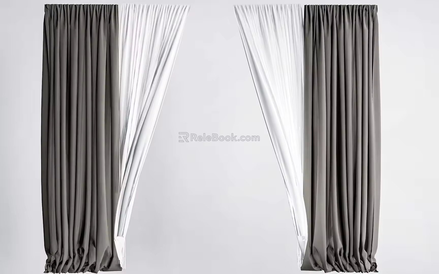 Curtain Fabric Curtain Window Screen Tulle Gauze Curtain 3d model