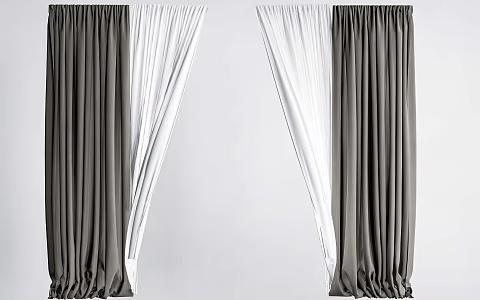 Curtain Fabric Curtain Window Screen Tulle Gauze Curtain 3d model