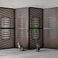 New Chinese-style screen partition 3d model