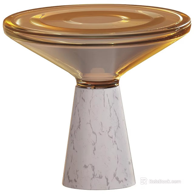 Elegant Modern Coffee Table With Glass Top And Textured Marble Base 3d model 
