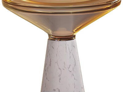 Elegant Modern Coffee Table With Glass Top And Textured Marble Base 3d model