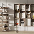 Modern Interior Storage Shelves With Books Magazines And Decorative Items