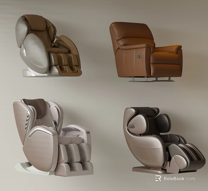 Luxury Modern Massage Chairs With Various Color Options And Ergonomic Design Features 3d model 