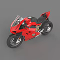 Red Ducati Sporty Motorcycle With Streamlined Body Black Accents And Alloy Wheels
