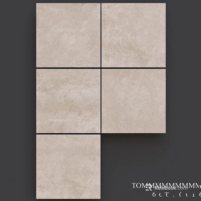 Beige Ceramic Tile Components Arranged With Black Dividing Lines For Wall Structure 3d model 