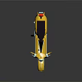Yellow Vintage Scooter With Black Seat Round Headlight And Smooth Body Design