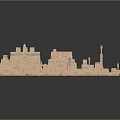 Cartoon Style Scene Featuring Ancient Building Models With Various Shapes And Sizes