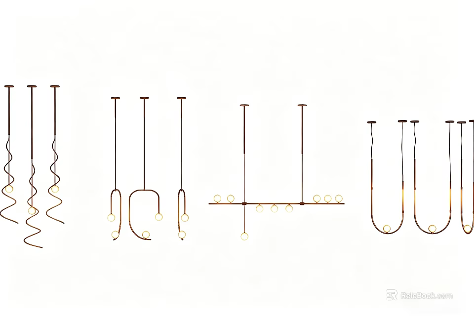 Modern Pendant Lights With Various Creative Hanging Design Styles And Shapes 3d model 