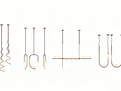 Modern Pendant Lights With Various Creative Hanging Design Styles And Shapes 3d model