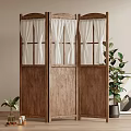 Quiet Style Retro Style Folding Screen Partition 3d model