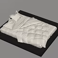 Modern Bed With White Duvet Pillows And Black Frame Design 3d model