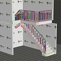 Modern Interior Staircase Design With White Steps Black Railings And Wooden Handrail