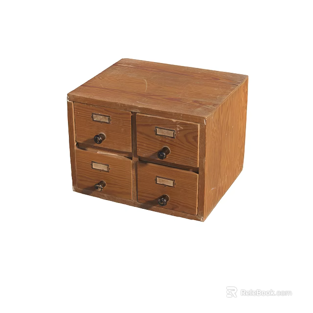 Classic Brown Wooden Entryway Console Cabinet with Four Drawers Storage Furniture 3d model 