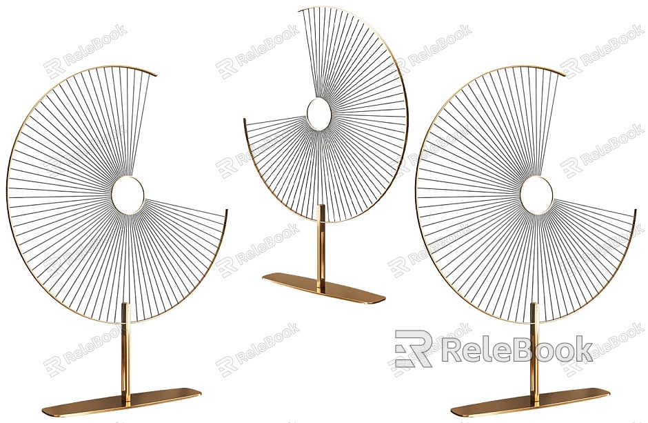 Ornaments Flare Screen Light Luxury Decorative Screen Ornaments Nordic Metal Fan-shaped Ornaments Light Luxury Geometric Creative Ornaments Jewelry model