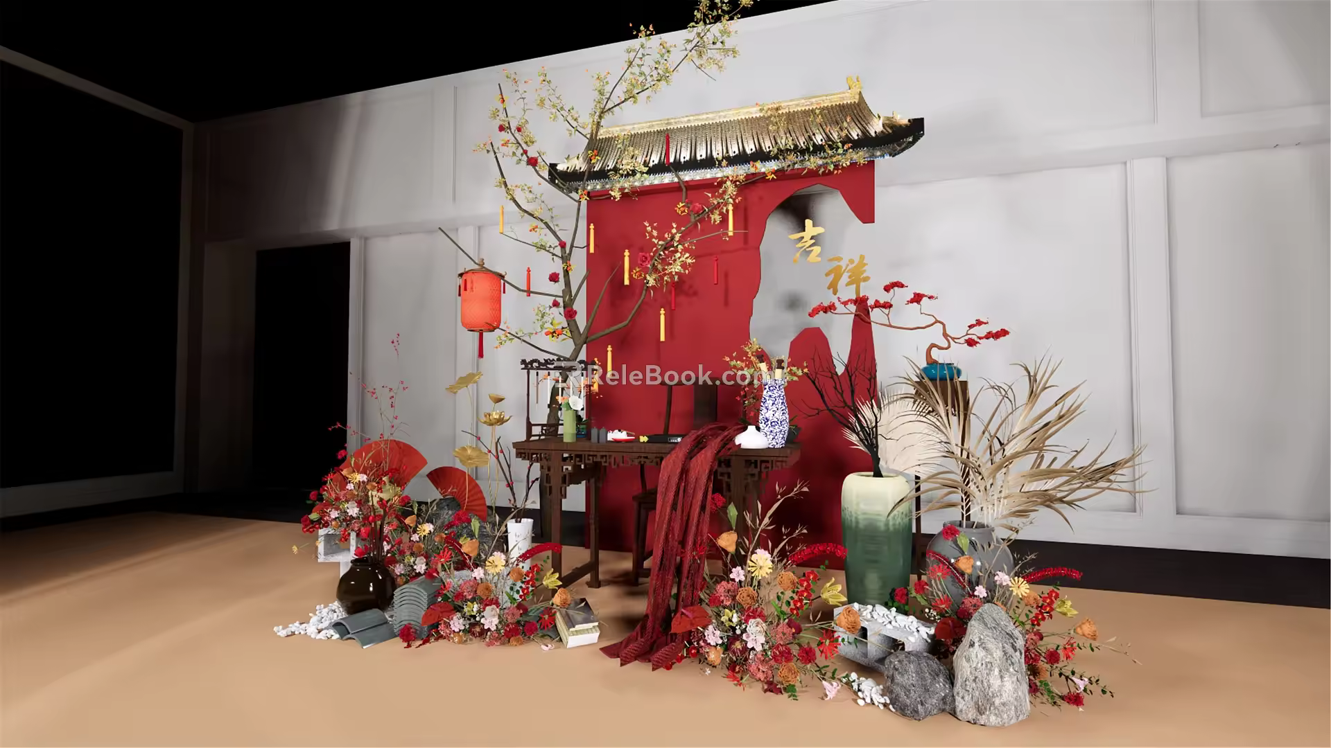 Chinese style beautiful Chen Xiaojing red 3d model