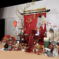 Chinese style beautiful Chen Xiaojing red 3d model