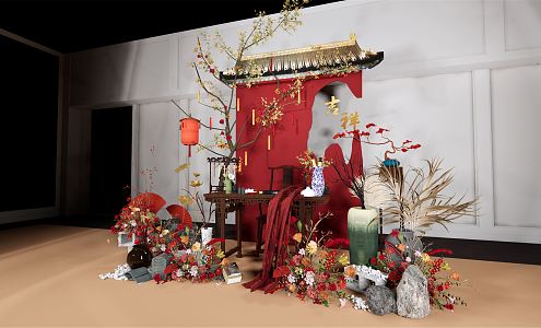 Chinese style beautiful Chen Xiaojing red 3d model