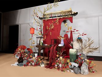 Chinese style beautiful Chen Xiaojing red 3d model