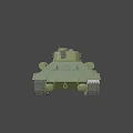 Green Military Tank Model Featuring Long Cannon Turret And Tracked Wheels