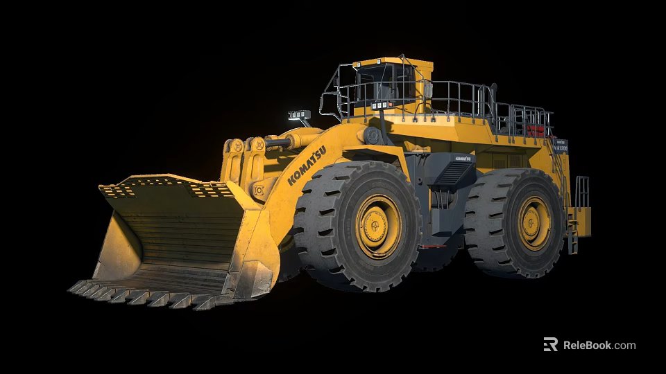 Komatsu Large Functional Vehicle With Heavy Duty Bucket And Massive Tires 3d model 