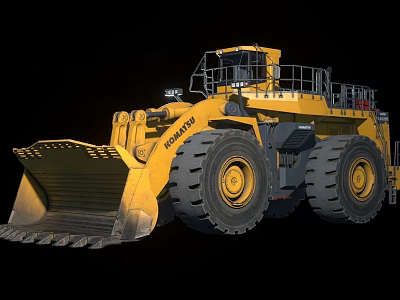 Komatsu Large Functional Vehicle With Heavy Duty Bucket And Massive Tires 3d model