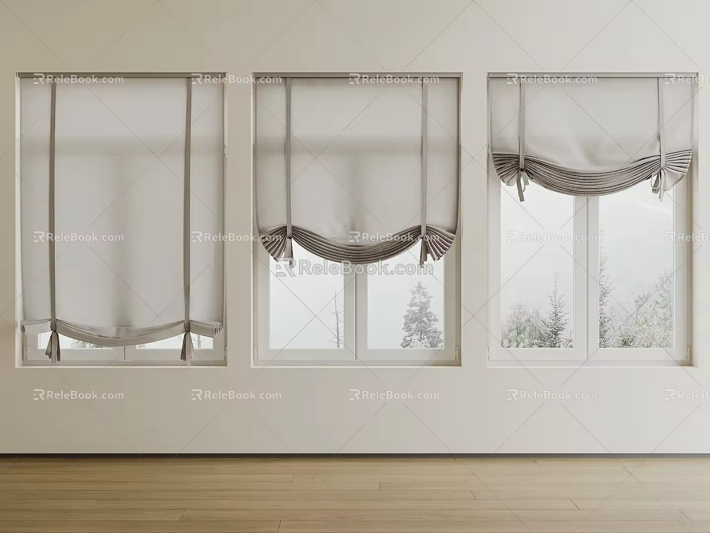 Roman curtain pull curtain sunshade shutter 3d model
