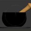 Traditional Copper Mortar with Wooden Pestle on Decorative Embroidered Mat
