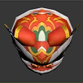 Vibrant Chinese Lion Dance Head With Colorful Decorative Elements And Traditional Design