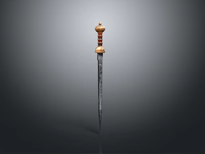 Handcrafted Sword Weapon With Intricate Wooden Hilt And Polished Metal Blade Design 3d model