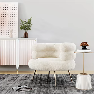 Modern single person sofa single person leisure seat side table 3d model