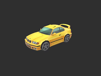Yellow Sports Car Featuring Modern Sleek Design And Aerodynamic Body 3d model