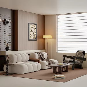 Middle Style Living Room 3d model