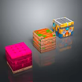 Colorful Stackable Storage Boxes With Patterned Designs For Home Organization And Decorative Use