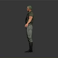 3D Male Character Model Wearing Green Shirt Pants And Brown Boots Standing With Open Arms