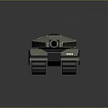 Futuristic Gray Tank Design With Cannon Barrel Tracks And Number 001 Marking