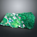 Detailed 3D Terrain Model Featuring Lush Green Vegetation And Mountainous Landscape With Small Roads