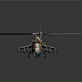 Camouflage Helicopter With Multiple Rotors And Detailed Modern Body Structure