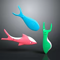 Colorful Animal Shaped Toys Blue Whale Pink Shark Green Crocodile for Kids
