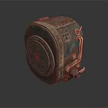Vintage Worn Rusted Mechanical Device With Circular Component And Metal Parts
