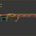 Futuristic Sci Fi Gun Design With Yellow Black Geometric Patterns And Long Barrel