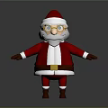 Santa Claus Christmas Decorative Ornament With Red Outfit White Trim Brown Boots And Yellow Glasses