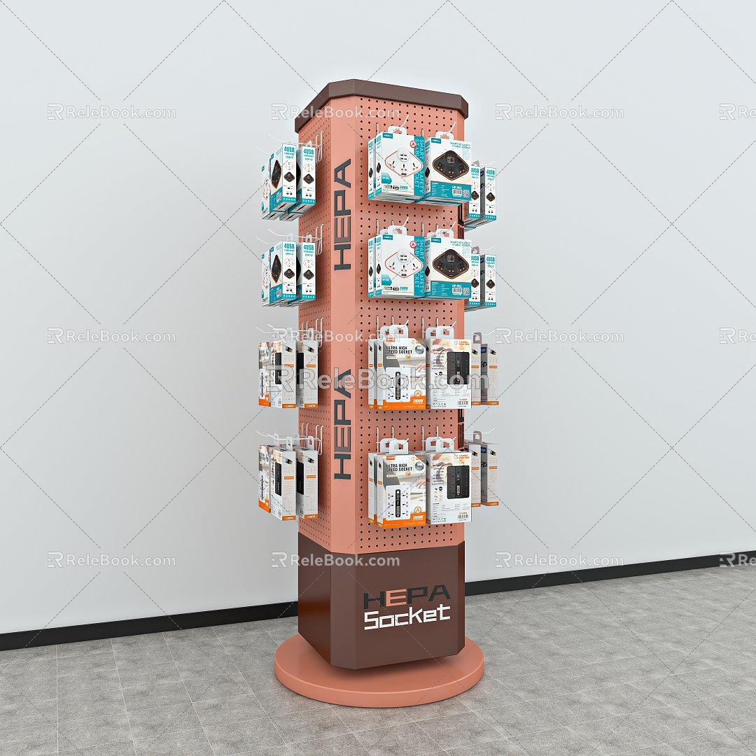 Shelf Custom Rack Socket Display Rack Snack Display Rack Product Rack Steel Structure Jewelry Rack Vertical Display Rack Hook Shopping Mall Wall Shelf 3d model