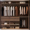 Modern Open Design Wooden Wardrobe with Metal Frame Hanging Clothes and Storage Shelves